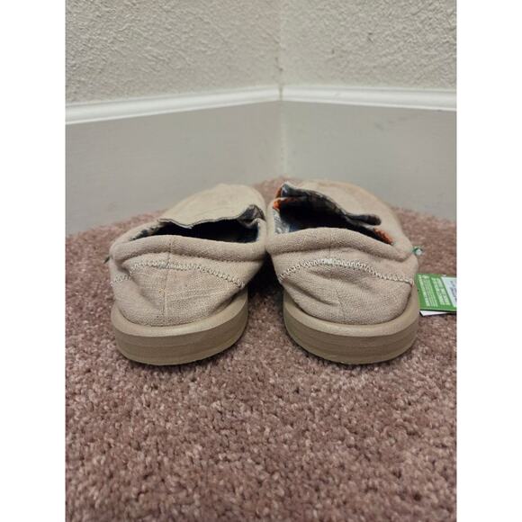Sanuk Chiba Stitched Sidewalk Surfer Slip On Shoes Mens 7 Natural Tan Canvas NWT main image 4